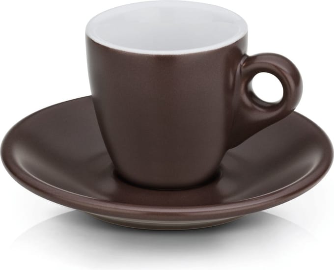 Espresso Kop en Schotel Set, Bruin - Kela | Mattia