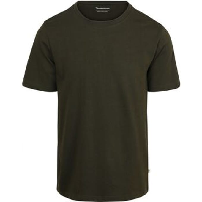 KnowledgeCotton Apparel T-shirt Olive - Maat XL - Heren - Casual T-shirts