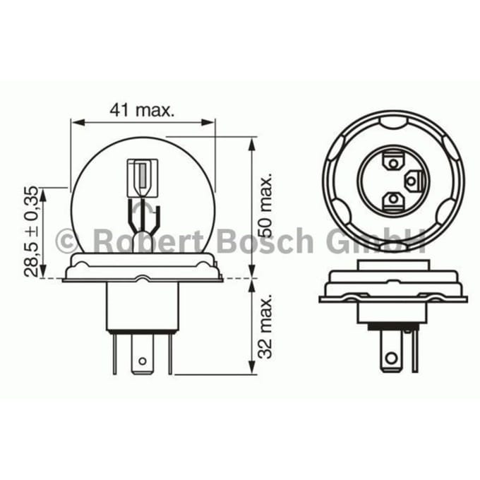 P27/7w lamp BOSCH R2 Pure Light 12V, 45/40W