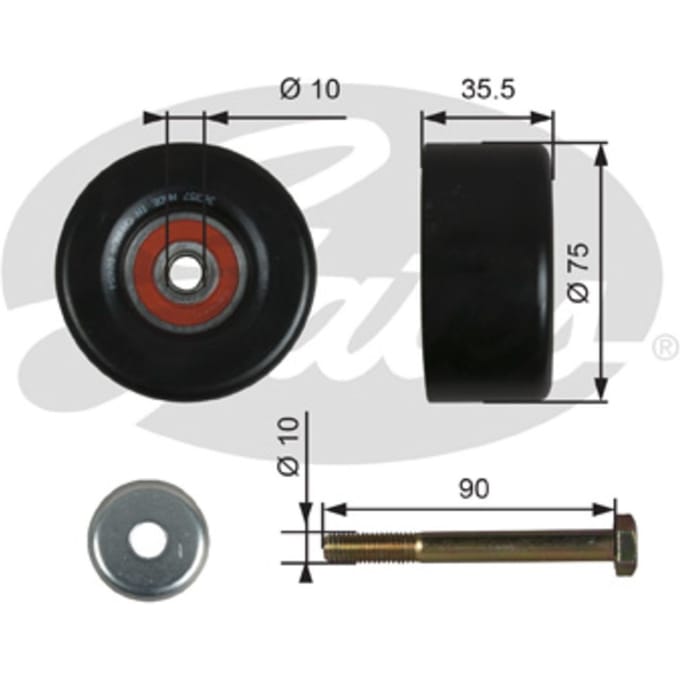 Spanrol/geleiderpoelie, V-riem DriveAlign® GATES T36357