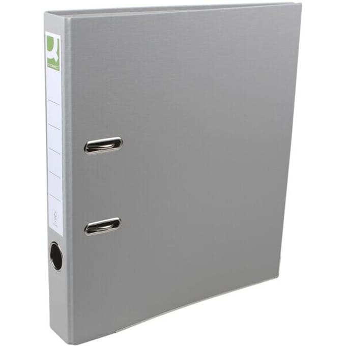 Q-CONNECT ordner, voor ft A4, uit PP en papier, met beschermrand, rug van 5 cm, grijs