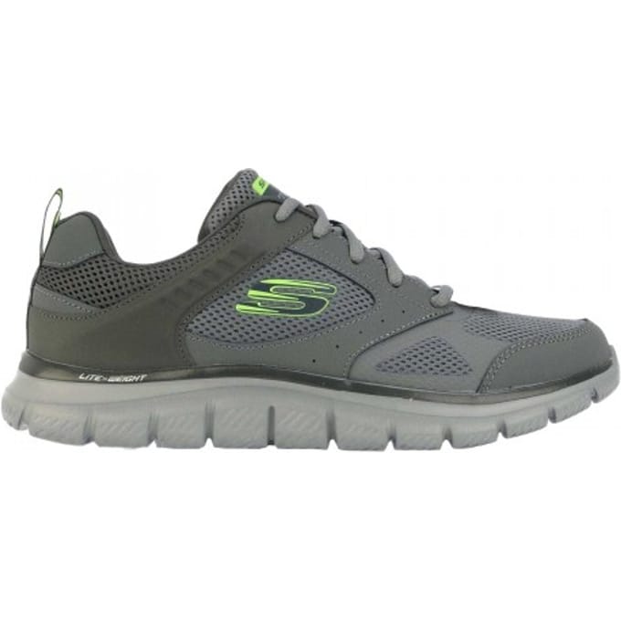 Skechers Heren Track Syntac Leather Trainers (Houtskool)