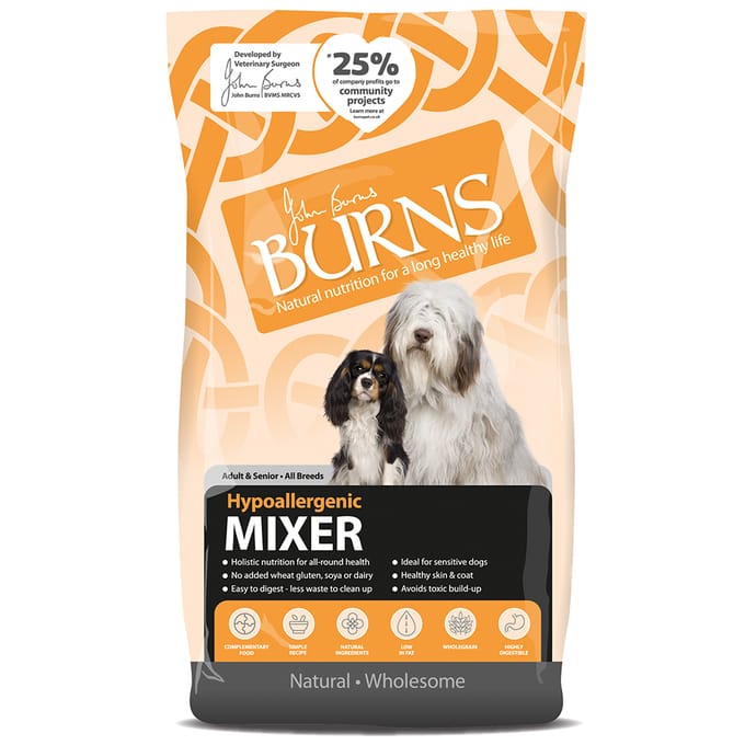 3x2kg Adult/Senior Hypo-Allergeen Mixer Burns Hondenvoer