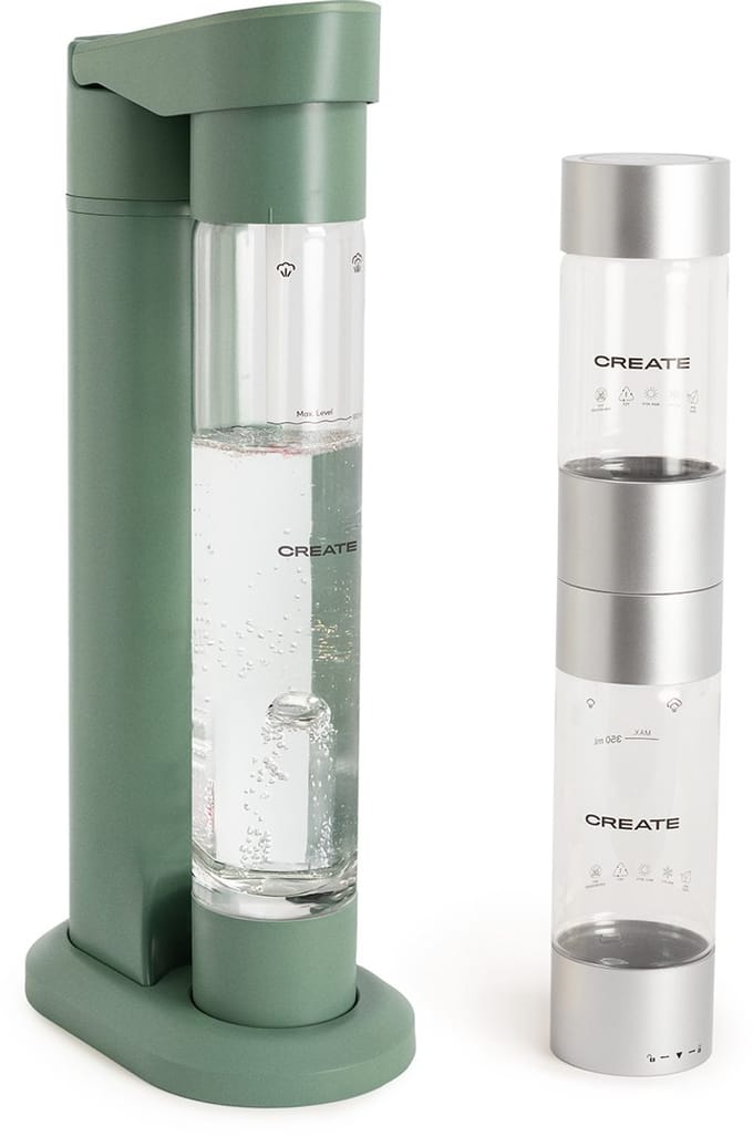 CREATE - Bruiswatermachine 1L + Dubbele Fles - SODA MAKER STUDIO