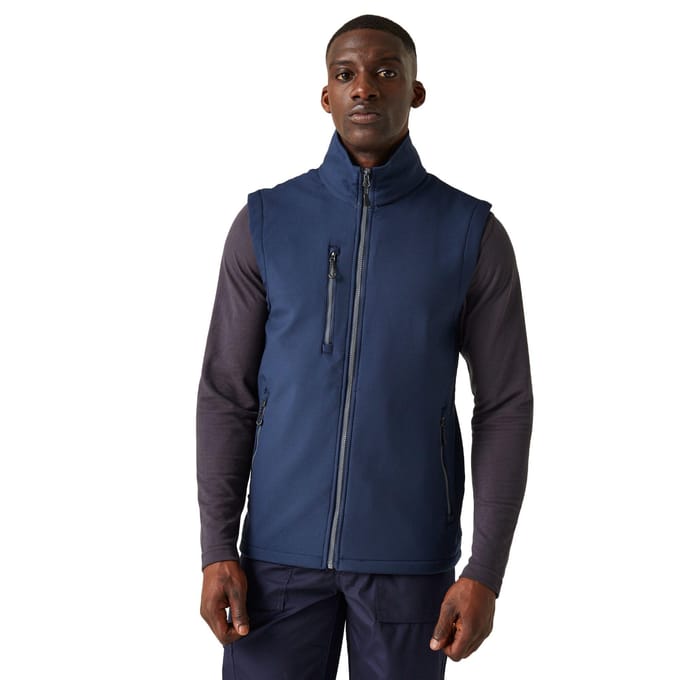Regatta Heren Navigate Softshell 2-laags bodywarmer (Marine/Seal Grijs)