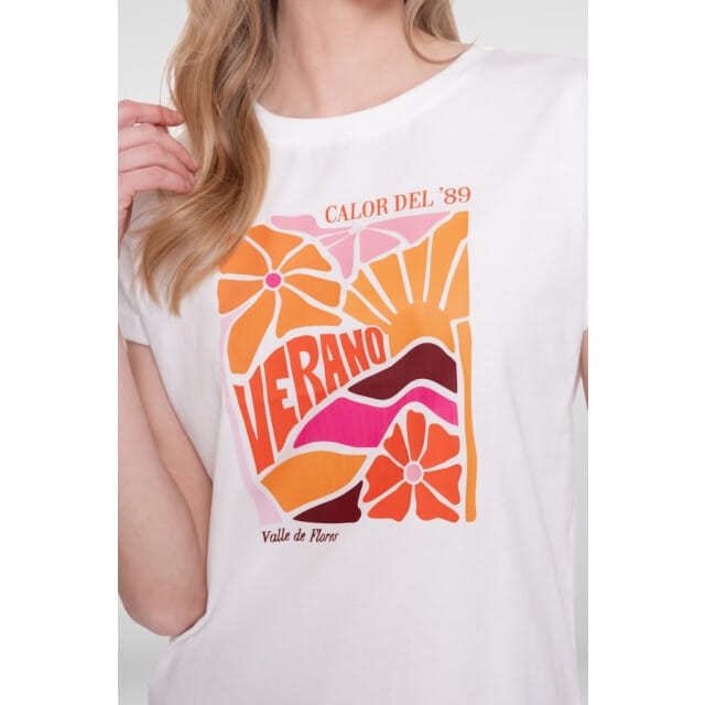 Geisha t-shirt verano 62355-24 10 off-white/orange