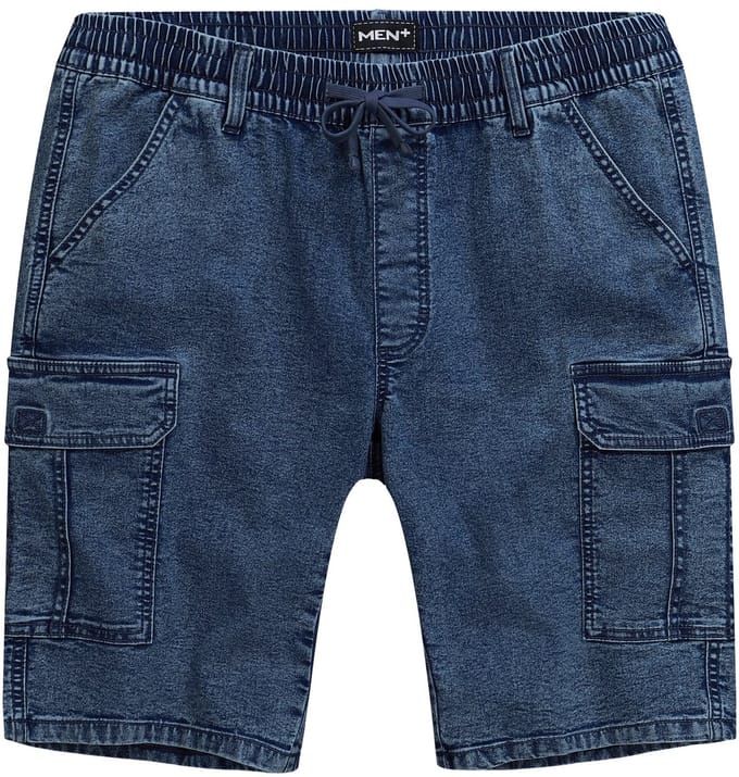 Men Plus - Heren - Jeans-cargobermuda - Donkerblauw denim - Maat 52