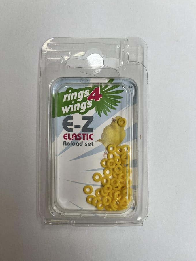 Plastic elastische ringen 3 mm geschikt voor E-Z ringpistool - geel - Vogelringen kanarie