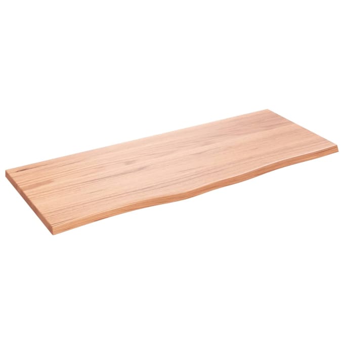 vidaXL - Wastafelblad - 100x40x2 - behandeld - massief - hout - lichtbruin