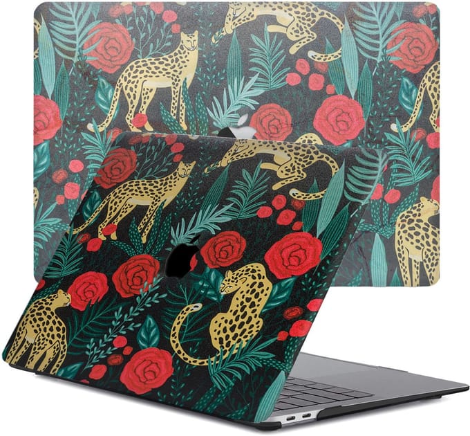Lunso Geschikt voor MacBook Pro 13 inch (2016-2019) cover hoes - case - Leopard Roses