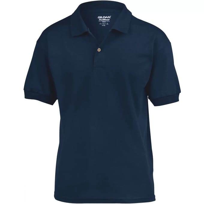 Gildan - DryBlend Kinder Polo - Navy maat M (140/152)