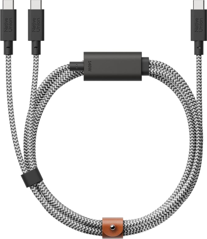 Native Union Belt Kabel C Naar 2C 2M 140W Zebra