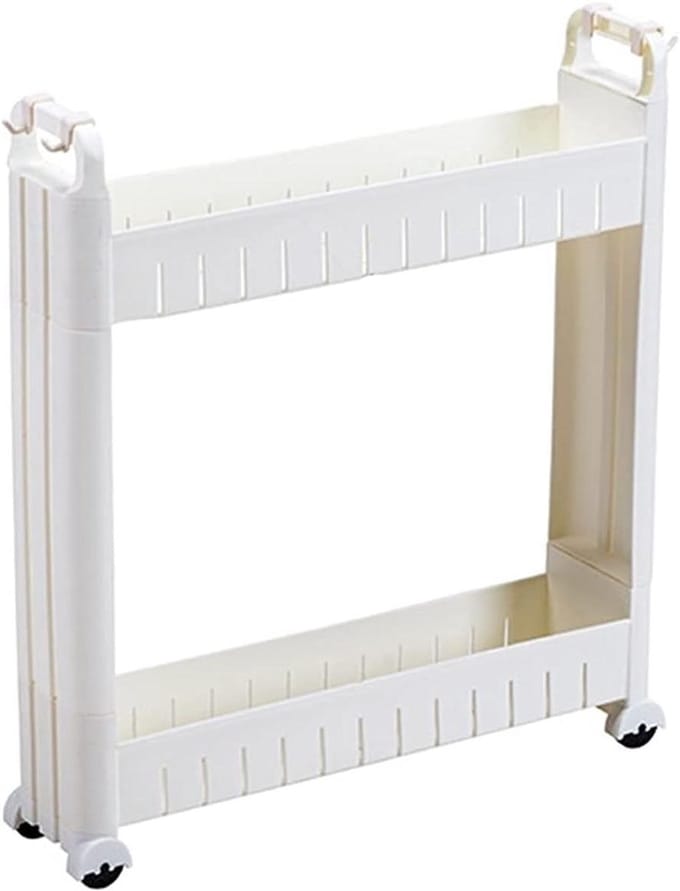 Keukenopslag Trolley - Smalle Organizer - Ruimte Besparen - Uitschuifbaar Ontwerp - 10 cm Breed - Wit