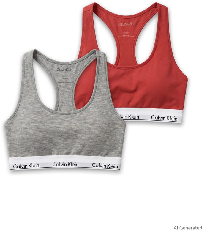 Calvin Klein Bralette 2-pack Punch Pink/grey Heather Größe: M | Unterhosen Outlet | Damen | Rosa