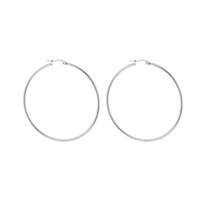 Bijoutheek Oorringen (60mm x 2mm) Silver