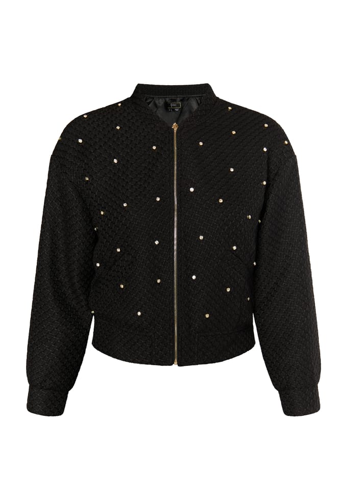 Faina Boucé jasje met strass steentjes Dames zwart