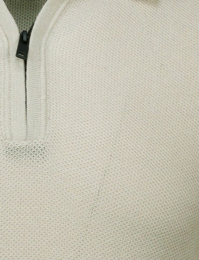 poloshirt Boss Orange kancello rits beige effen