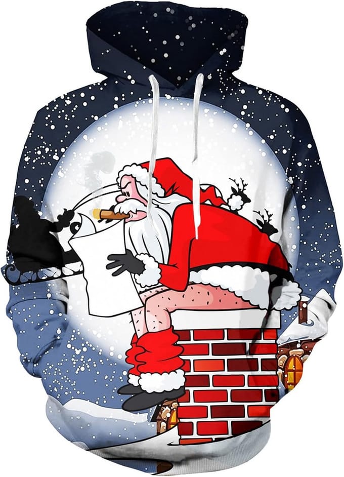 Fleece Hoodie met 3D Print voor Heren en Dames