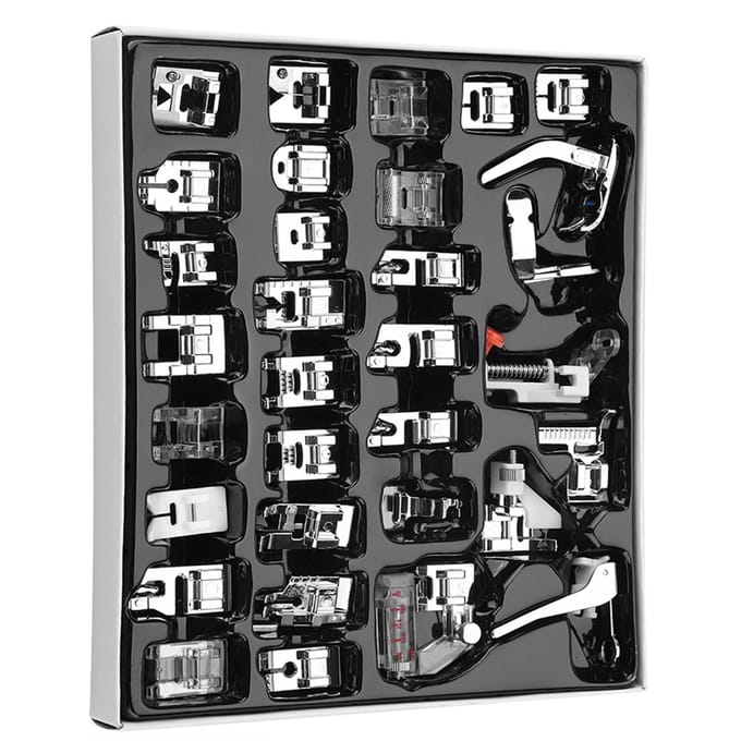 32 stuks/set Stikken Loopvoet Persvoeten Kit Huishoudelijke Naaimachine Accessoire black