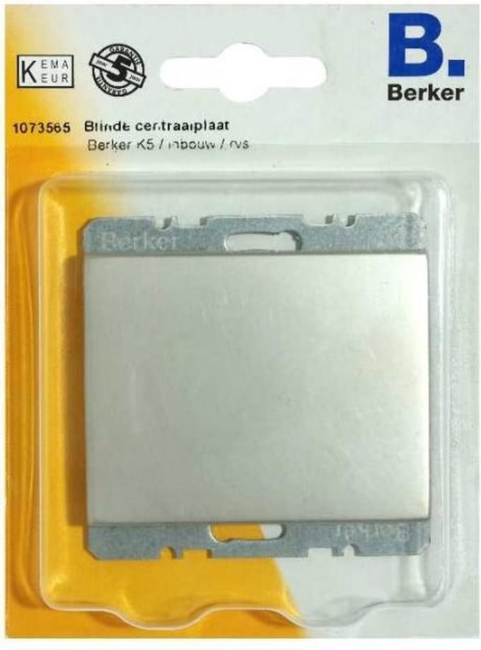 BERKER blinde centraalplaat, inbouw | RVS