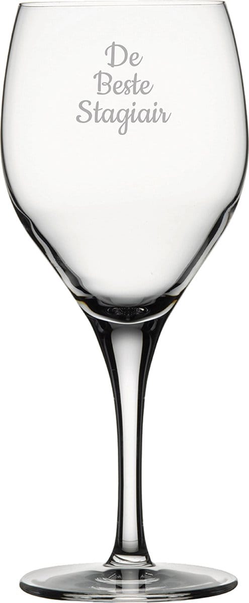 Gegraveerde Rode wijnglas 42,5cl De Beste Stagiair