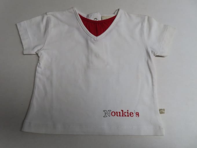 Noukie's - T shirt korte mouw - Meisje - Wit / rood - 18 maand 86