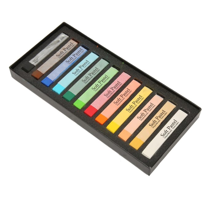 Zachte Pastelkrijt 12 Kleuren Langdurig Kunstenaarskrijt Pastelstiften voor Kantoor School Kunst Tekenen gray