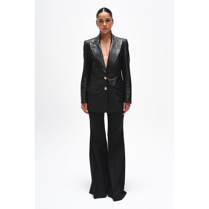 BENU Dames Zwarte Leren Blazer