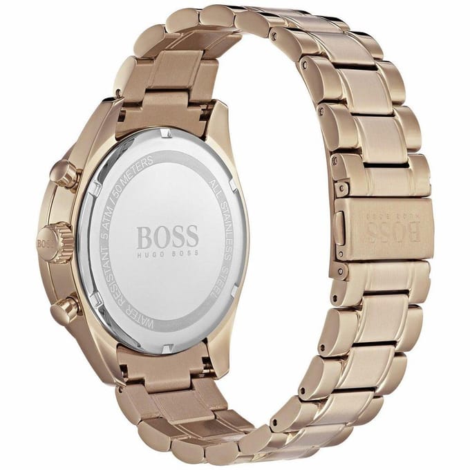 Montre chronographe à quartz Hugo Boss 1513632 pour homme 44mm marron