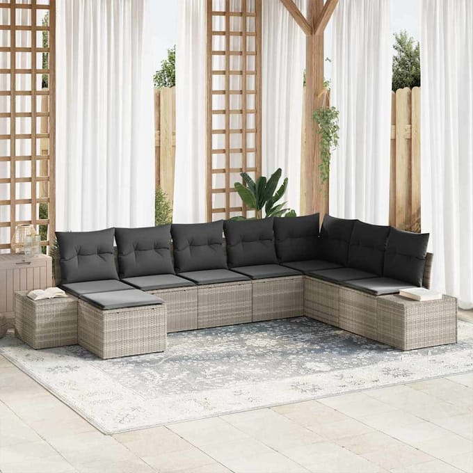 vidaXL Tuin Sofa Set 8 st poly rattan
