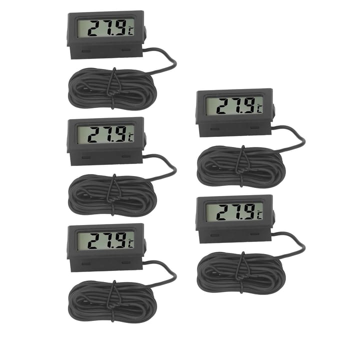 5 STKS Elektronische Digitale Display Thermometer Zwart Mini Ingebouwd Binnenshuis Digitale Temperatuurmeter black