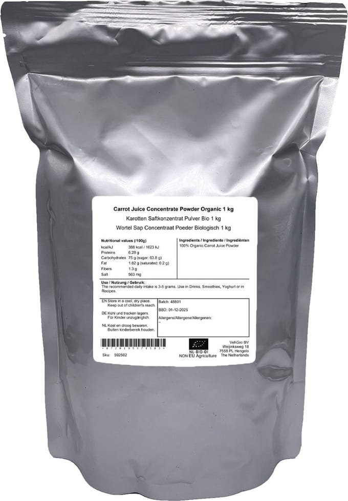 Wortel Sap Concentraat Poeder - 1 Kg - Holyflavours