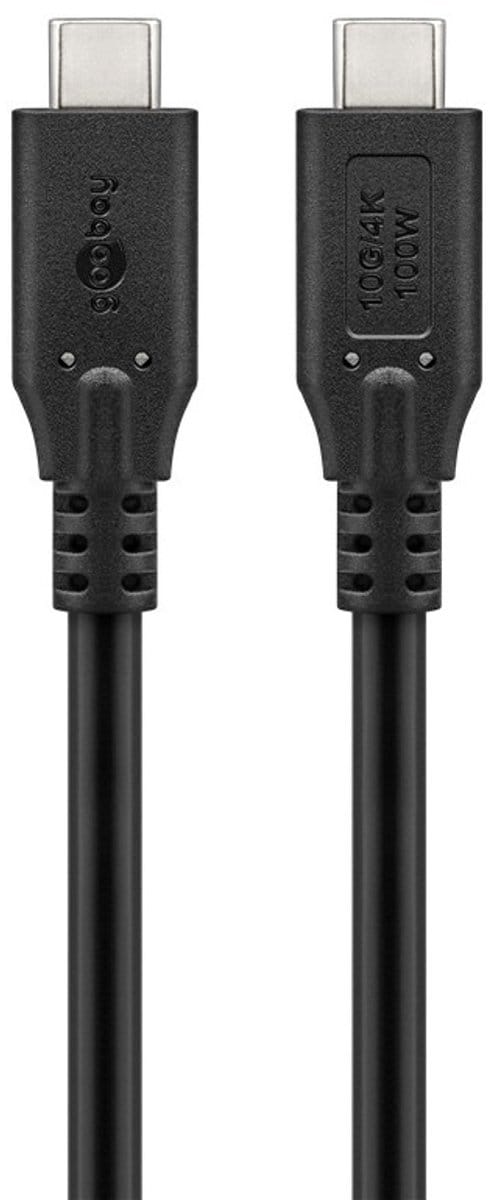 USB-C Kabel - USB 3.2 Gen 2 - 100W laden - Pro - 0,5 meter - Zwart