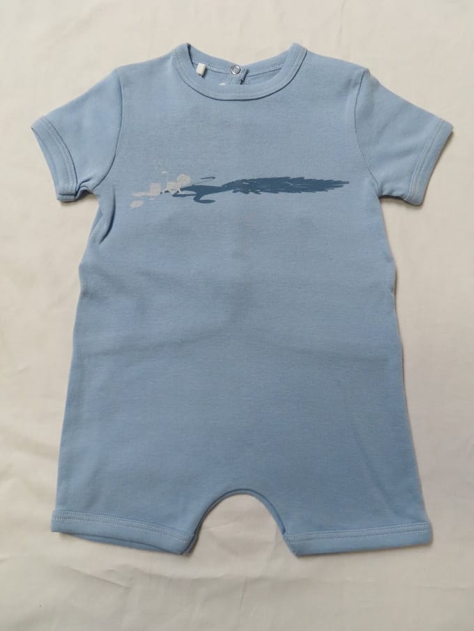 Petit Bateau - Combi kort - Jongens - Bleek blauw - 24 maand 86
