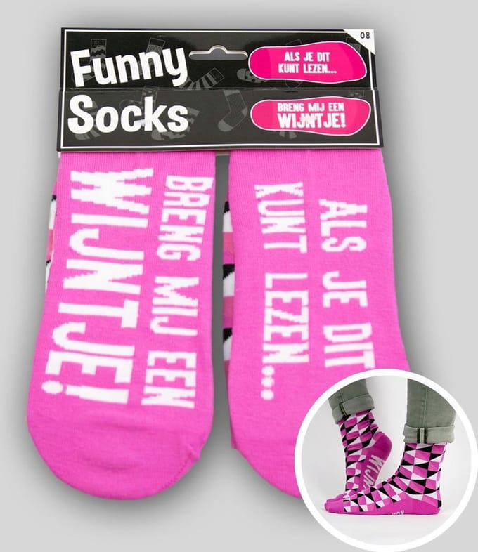 Funny Sokken â€“ Breng mij een wijntje