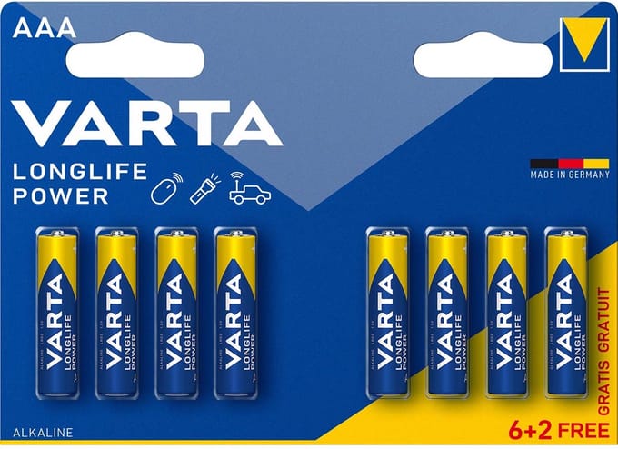 Varta Longlife Power AAA 8 stuks
