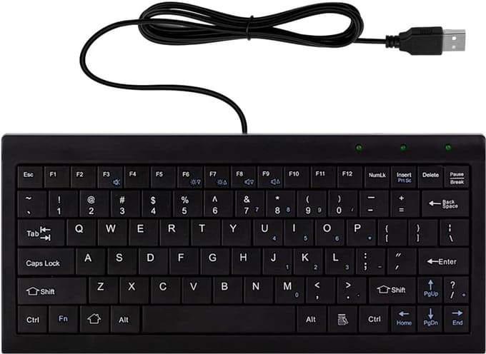 Compact Bedraad Mini Toetsenbord 82 Toetsen met USB voor Windows PC, Laptop en Raspberry Pi