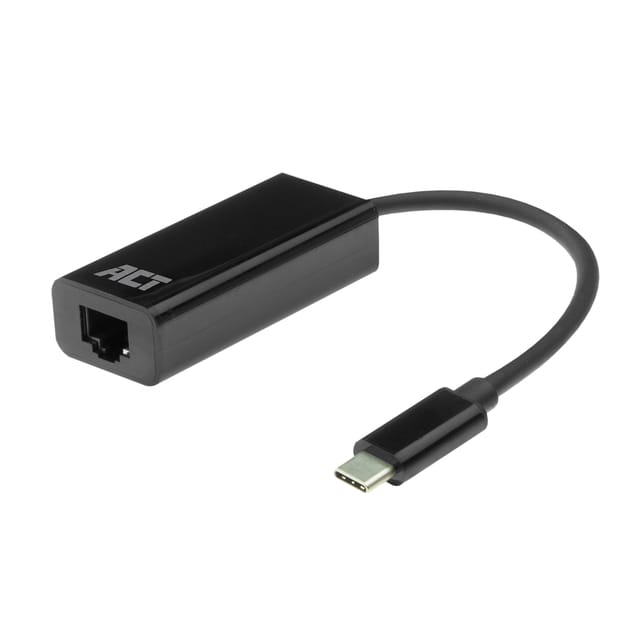 ACT USB C Ethernet Adapter - RJ45 Gigabit Ethernet 10/100/1000Mbps – Bekabeld internet voor Laptop - AC7335