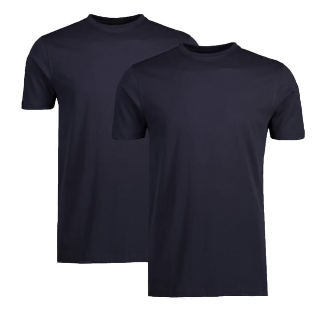 Lerros - Basic T-shirt - Heren - M - Blauw - Katoen - 2003014 (2Pack)