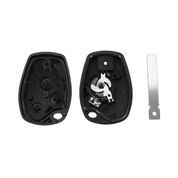 Coque Clé pour Renault Clio Kangoo Modus Twingo Trafic Master - 3 Boutons - Plip télécommande black