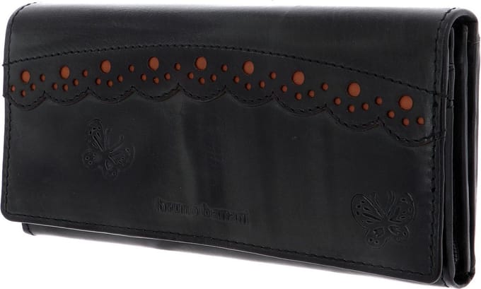 bruno banani Leren Portemonnee Ziloo Wallet with Flap Black Zwart