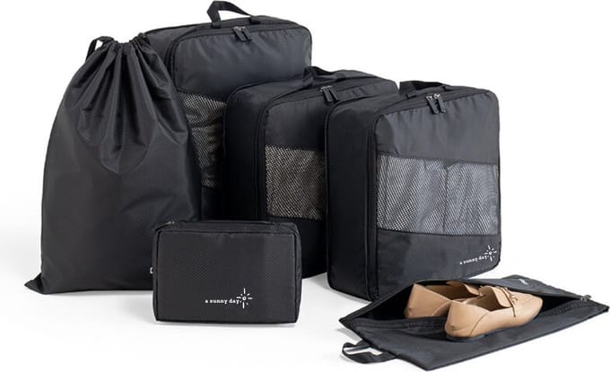 a sunny day Packing Cubes - Bagage Organizers - 6 delig - Backpack Organizer - Compression Cube - Packing Cubes met Compressierits - Zwart