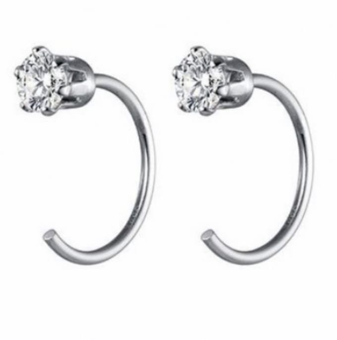 Oorbellen- Zilver- Zirkonia - Charme Bijoux
