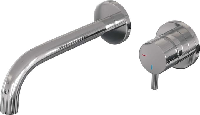 Brauer Chrome Edition Wastafelmengkraan inbouw - gebogen uitloop links - hendel kort smal - model B 1 - chroom