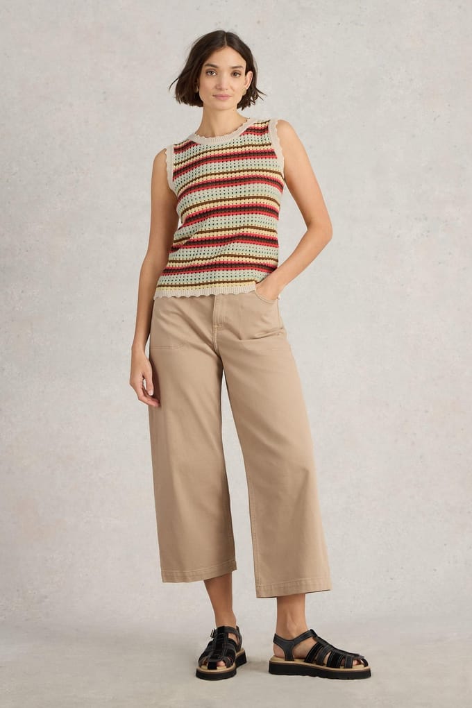 White Stuff Sunny Stripe Tank Natural Multi Taglia: M | Canottiere Outlet | Donna