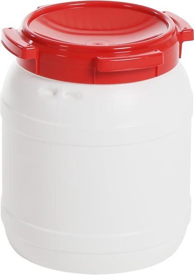 Voerton 15L met rode schroefdeksel