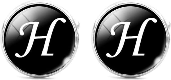 Montebello Manchetknopen Letter H - 316L Staal - ∅16mm