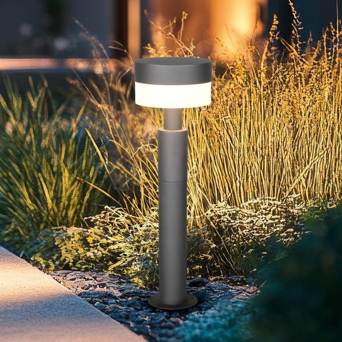 Trio Lighting LED sokkellamp Mackenzie, hoogte 50 cm, antraciet, gegoten aluminium