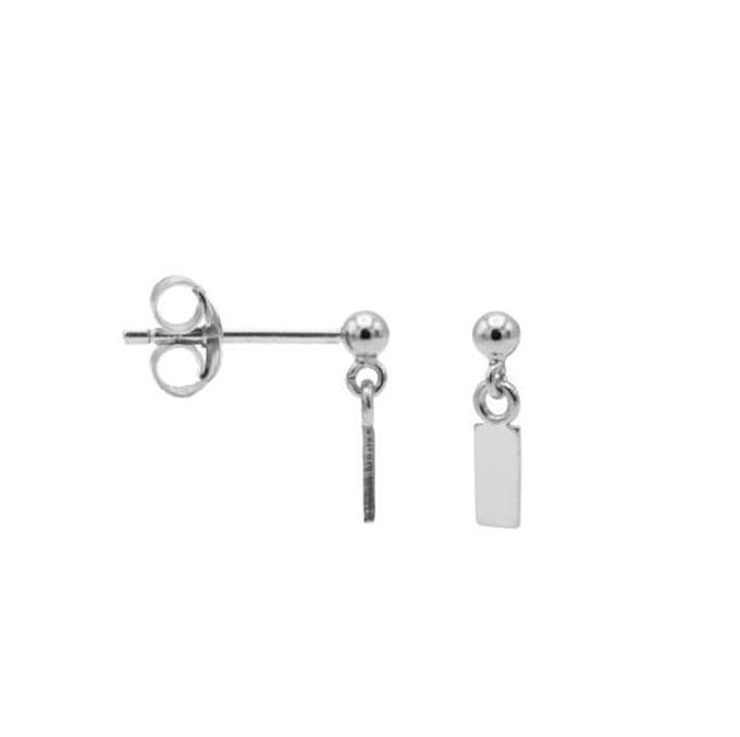 Karma Oorbellen Hanging Mini Rectangle | Zilver