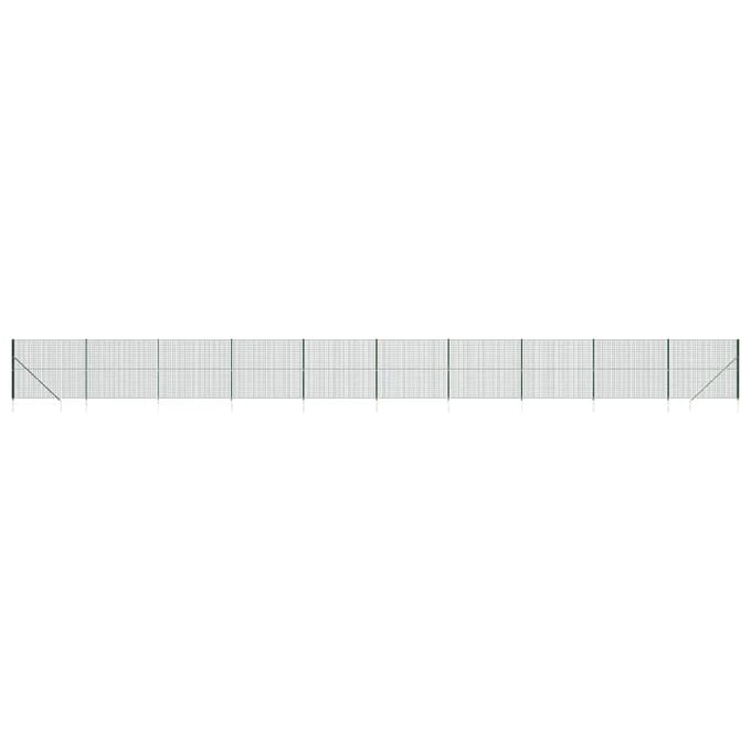 vidaXL - Draadgaashek - met - grondankers - 2,2x25 - m - groen